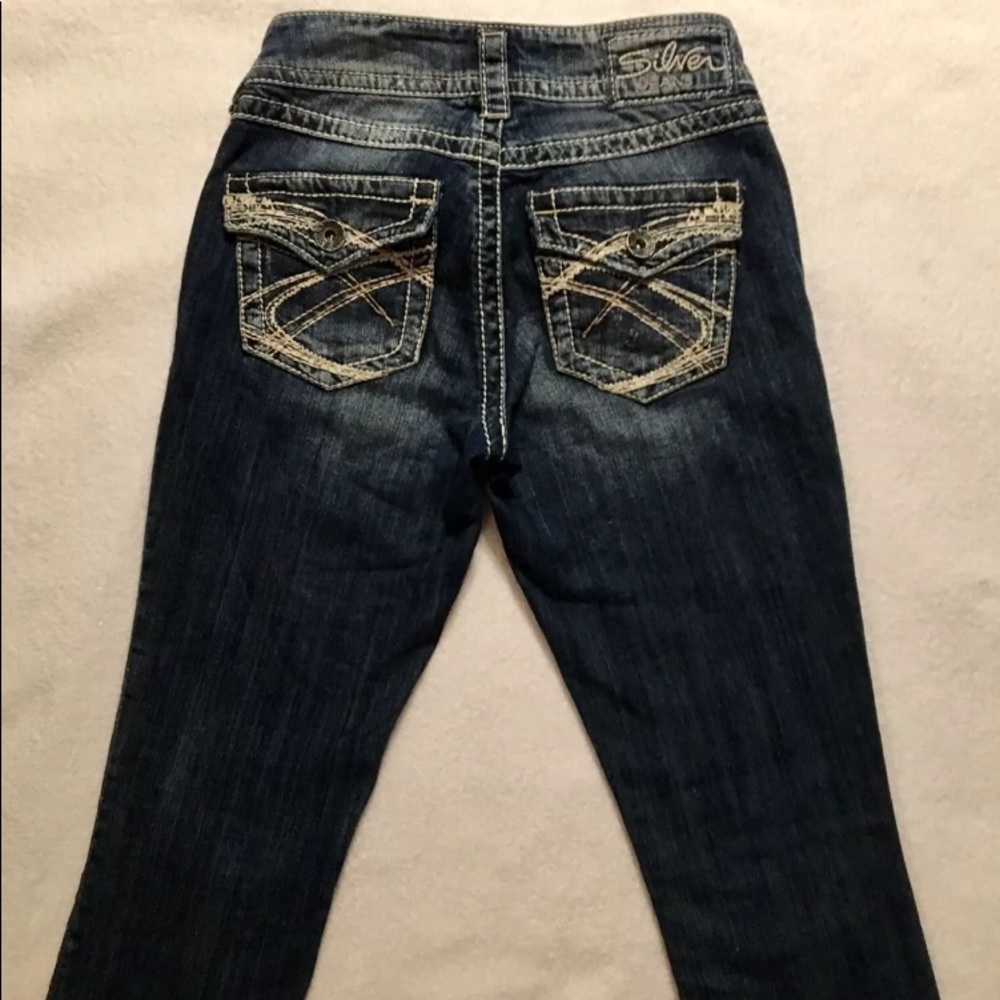 Silver Suki Capri dark flap pocket jeans Size25